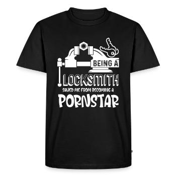 Serrurier Être un Serrurier - T-shirt Premium bio Homme - noir - Devant - Nico (187cm)