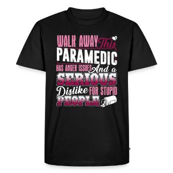 Paramedic Has Anger Issues - Men's Premium Organic T-Shirt - black - Front - Nico (187cm)
