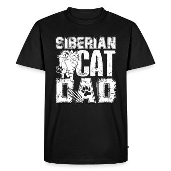 Chat sibérien Chat sibérien Papa - T-shirt Premium bio Homme - noir - Devant - Nico (187cm)