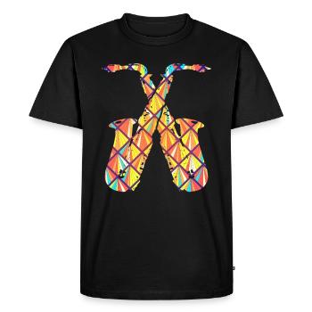 Saxophone Alto Saxophone Alto Géométrique - T-shirt Premium bio Homme - noir - Devant - Nico (187cm)