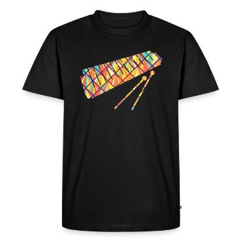 Chemise géométrique Glockenspiel - T-shirt Premium bio Homme - noir - Devant - Nico (187cm)