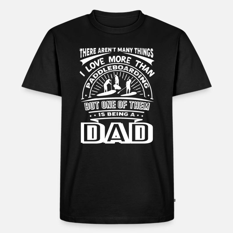 Paddleboarding Paddleboarding Papa - Männer Premium Bio T-Shirt - Schwarz