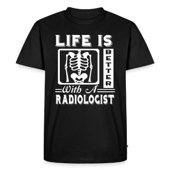 La vie des radiologistes est meilleure avec le radiologue - T-shirt Premium bio Homme - noir - Devant - Nico (187cm)