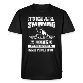 Swimming If You Think Swimming Is Boring - Men's Premium Organic T-Shirt - black - Front - Nico (187cm)