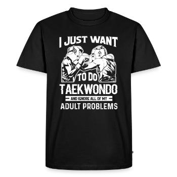 Taekwondo veut faire du taekwondo - T-shirt Premium bio Homme - noir - Devant - Nico (187cm)