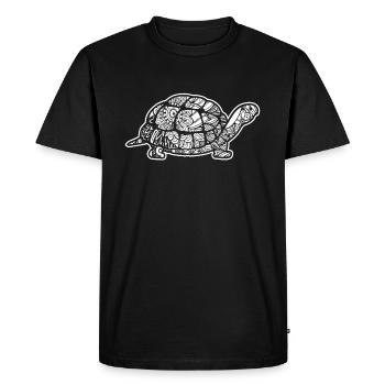 Motif floral de tortue - T-shirt Premium bio Homme - noir - Devant - Nico (187cm)