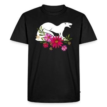 Mongoose With Flowers - Men's Premium Organic T-Shirt - black - Front - Nico (187cm)