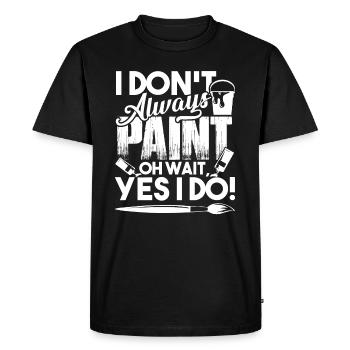 Peintre je ne peins pas toujours - T-shirt Premium bio Homme - noir - Devant - Nico (187cm)