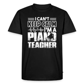 Professeur de piano, je suis professeur de piano - T-shirt Premium bio Homme - noir - Devant - Nico (187cm)