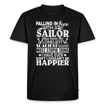 Sailor Fall In Love With Sailor - Men's Premium Organic T-Shirt - black - Front - Nico (187cm)