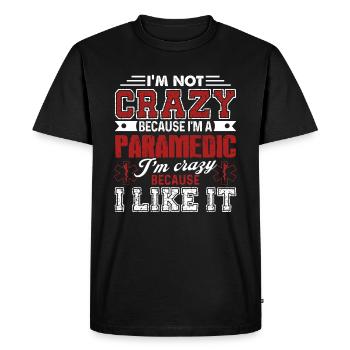 Paramedic Crazy Paramedic - Men's Premium Organic T-Shirt - black - Front - Nico (187cm)