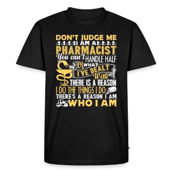Le pharmacien ne juge pas le pharmacien - T-shirt Premium bio Homme - noir - Devant - Nico (187cm)