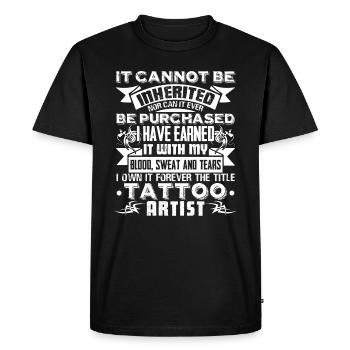 Tatoueur Forever Title Tatoueur - T-shirt Premium bio Homme - noir - Devant - Nico (187cm)