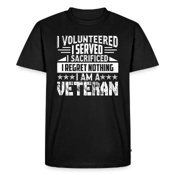 Chemises vétéran Je suis un vétéran - T-shirt Premium bio Homme - noir - Devant - Nico (187cm)