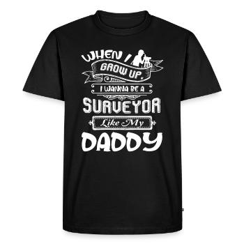 Arpenteur veut être arpenteur comme mon papa - T-shirt Premium bio Homme - noir - Devant - Nico (187cm)