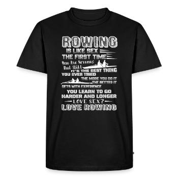 Aviron Amour Aviron - T-shirt Premium bio Homme - noir - Devant - Nico (187cm)