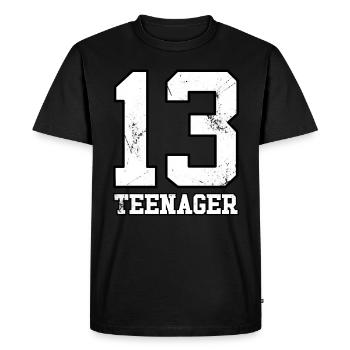 Adolescent 13 ans Adolescent Teeny Youth - T-shirt Premium bio Homme - noir - Devant - Nico (187cm)
