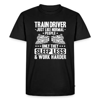 Triebfahrzeugführer Lokführer Conducteur de train - T-shirt Premium bio Homme - noir - Devant - Nico (187cm)