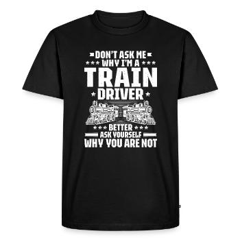 Triebfahrzeugführer Lokführer Conducteur de train - T-shirt Premium bio Homme - noir - Devant - Nico (187cm)