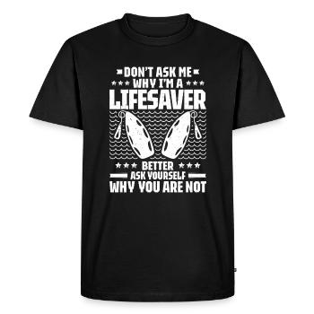 Lifeguard Water Rescue Lifesaver - Men's Premium Organic T-Shirt - black - Front - Nico (187cm)