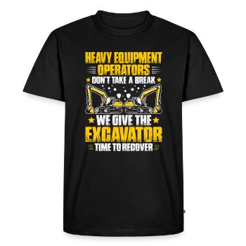 Opérateur d’excavatrice Opérateur d’excavatrice Opérateur d’équipement lourd Opérateur - T-shirt Premium bio Homme - noir - Devant - Nico (187cm)