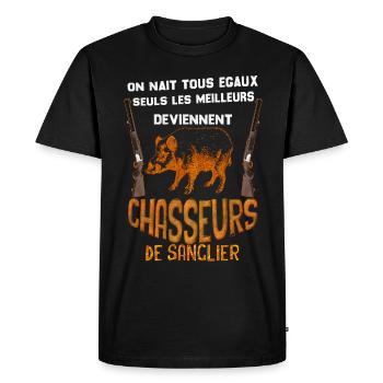 Chasseur De Sanglier Le Meilleur - T-shirt Premium bio Homme - noir - Devant - Nico (187cm)