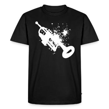 Trompette Trompette Joueur Trompette Trompette Cracheur - T-shirt Premium bio Homme - noir - Devant - Nico (187cm)