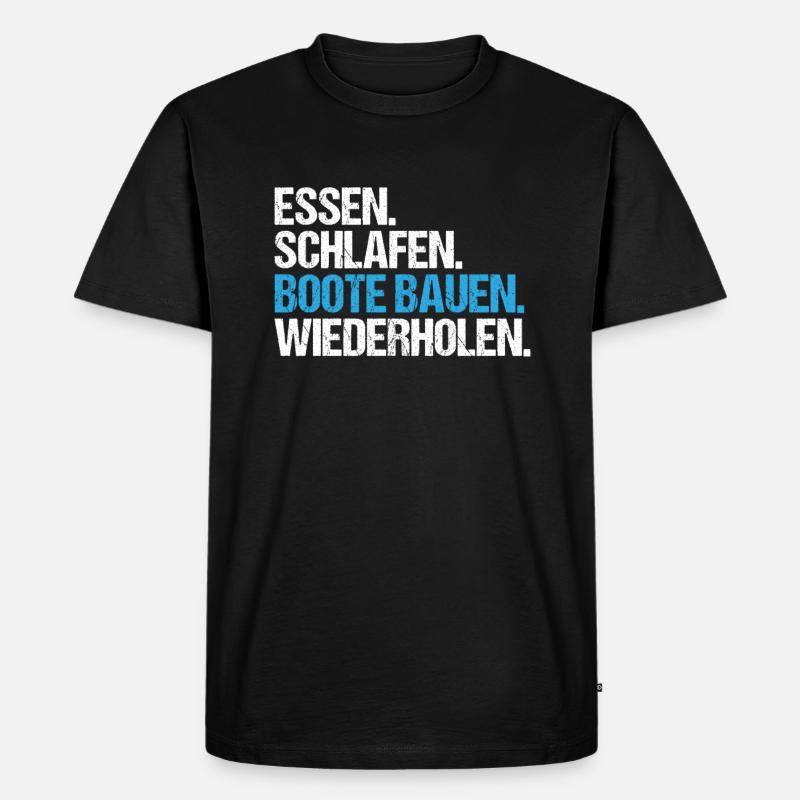 Bootsbauer Bootsbau Schiffbauer Schiffbau Boote - Männer Premium Bio T-Shirt - Schwarz