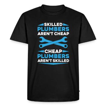 Mécanicien d’usine plombier plombier chauffage sanitaire - T-shirt Premium bio Homme - noir - Devant - Nico (187cm)