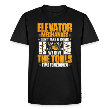 Elevator Fitter Elevator Mechanic Elevator Mechanic - Men's Premium Organic T-Shirt - black - Front - Nico (187cm)