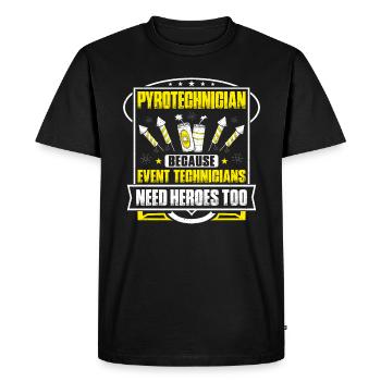 Pyrotechnicien Feux d’artifice Pyrotechnie Pyrotechnicien - T-shirt Premium bio Homme - noir - Devant - Nico (187cm)