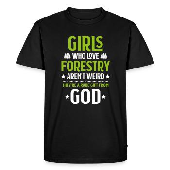 Forestier Forestier Forestier Forestier Ouvrier forestier Forêt - T-shirt Premium bio Homme - noir - Devant - Nico (187cm)