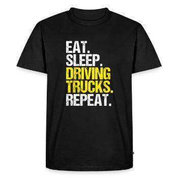 Chauffeur de camion Chauffeur de camion Chauffeur professionnel Camionneur - T-shirt Premium bio Homme - noir - Devant - Nico (187cm)