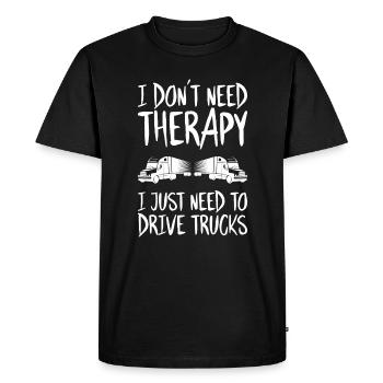 Chauffeur de camion Chauffeur de camion Chauffeur professionnel Camionneur - T-shirt Premium bio Homme - noir - Devant - Nico (187cm)