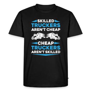 Chauffeur de camion Chauffeur de camion Chauffeur professionnel Camionneur - T-shirt Premium bio Homme - noir - Devant - Nico (187cm)