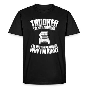 Chauffeur de camion Chauffeur de camion Chauffeur professionnel Camionneur - T-shirt Premium bio Homme - noir - Devant - Nico (187cm)
