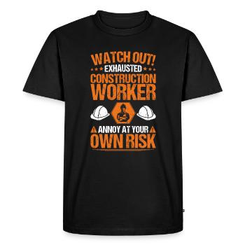 Construction worker Construction construction trade Construction profession Mason - Men's Premium Organic T-Shirt - black - Front - Nico (187cm)