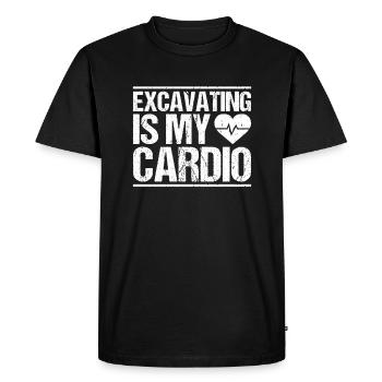 Opérateur d’excavatrice Opérateur d’excavatrice Opérateur d’équipement lourd Opérateur - T-shirt Premium bio Homme - noir - Devant - Nico (187cm)