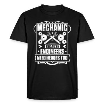 Mécanicien Mécanicien Mécanicien Mécanicien Mécanicien - T-shirt Premium bio Homme - noir - Devant - Nico (187cm)