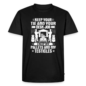 Warehouse Logistics Specialist Warehouse Worker Warehouse - Men's Premium Organic T-Shirt - black - Front - Nico (187cm)