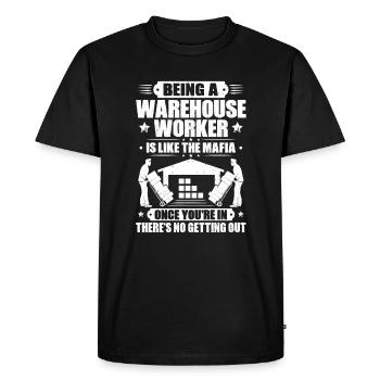 Spécialiste en logistique d’entrepôt Ouvrier d’entrepôt Entrepôt - T-shirt Premium bio Homme - noir - Devant - Nico (187cm)