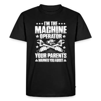 Opérateurs de machines et d’installations Opérateurs de machines - T-shirt Premium bio Homme - noir - Devant - Nico (187cm)
