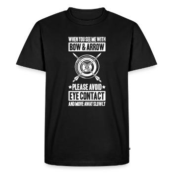 Bogenschütze Bogenschießen Bogen Archer Tir à l’arc - T-shirt Premium bio Homme - noir - Devant - Nico (187cm)