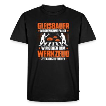 Gleisbauer Schienenarbeiter Gleisbau Track Laborer - Männer Premium Bio T-Shirt - Schwarz - Vorne - Nico (187cm)