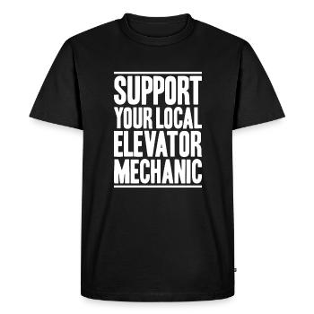 Elevator Fitter Elevator Mechanic Elevator Mechanic - Men's Premium Organic T-Shirt - black - Front - Nico (187cm)