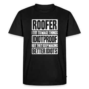 Couvreur Toiture Toiture Toiture Couvreurs Toiture - T-shirt Premium bio Homme - noir - Devant - Nico (187cm)
