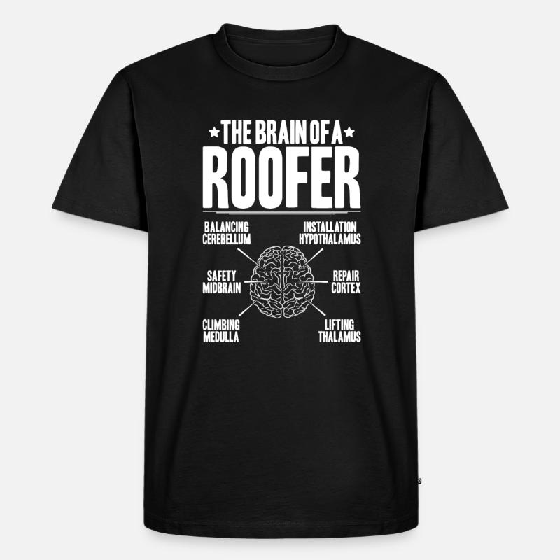 Dachdecker Dachdeckerei Dachdecken Roofer Roofing - Männer Premium Bio T-Shirt - Schwarz