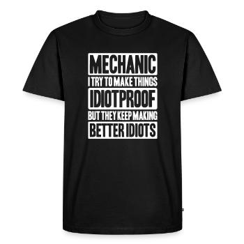 Mécanicien Mécanicien Mécanicien - T-shirt Premium bio Homme - noir - Devant - Nico (187cm)