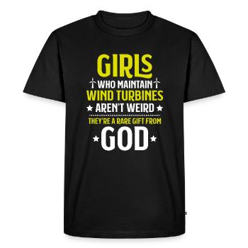 Service Technician Wind Turbines Wind Energy - Men's Premium Organic T-Shirt - black - Front - Nico (187cm)