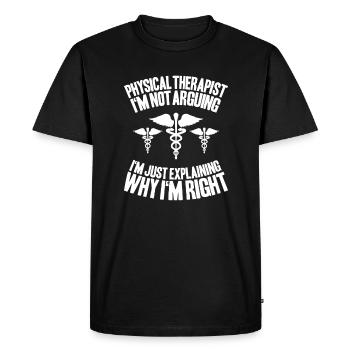 Physiothérapie Physiothérapeute Physiothérapeute - T-shirt Premium bio Homme - noir - Devant - Nico (187cm)